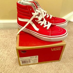 Red and White High Vans